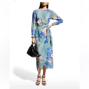 Kobi Halperin Blue and Green Paisley Maxi Dress